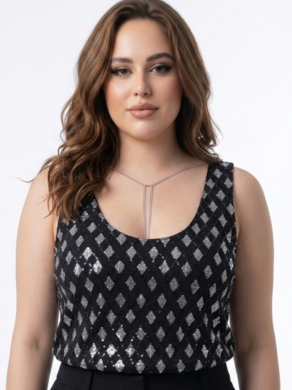 FAITH 21 | Ombré Sequin Top with Chain Necklace Women’s Plus Size 2X